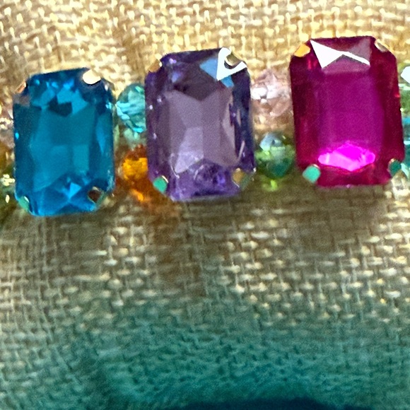 Multicolor Gemstone Stretch Bracelet - Picture 2 of 3